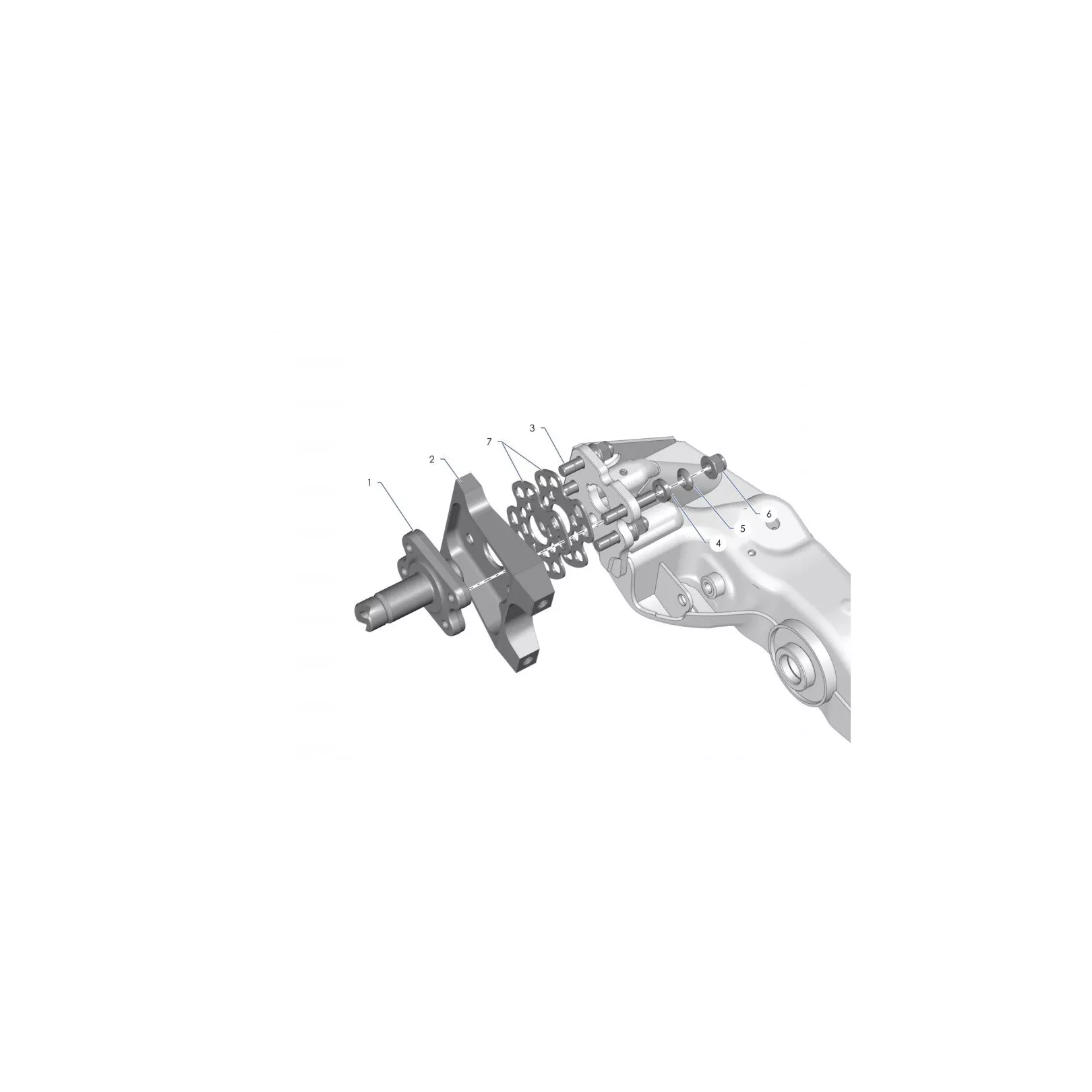E22T Rear stub axle Gravel